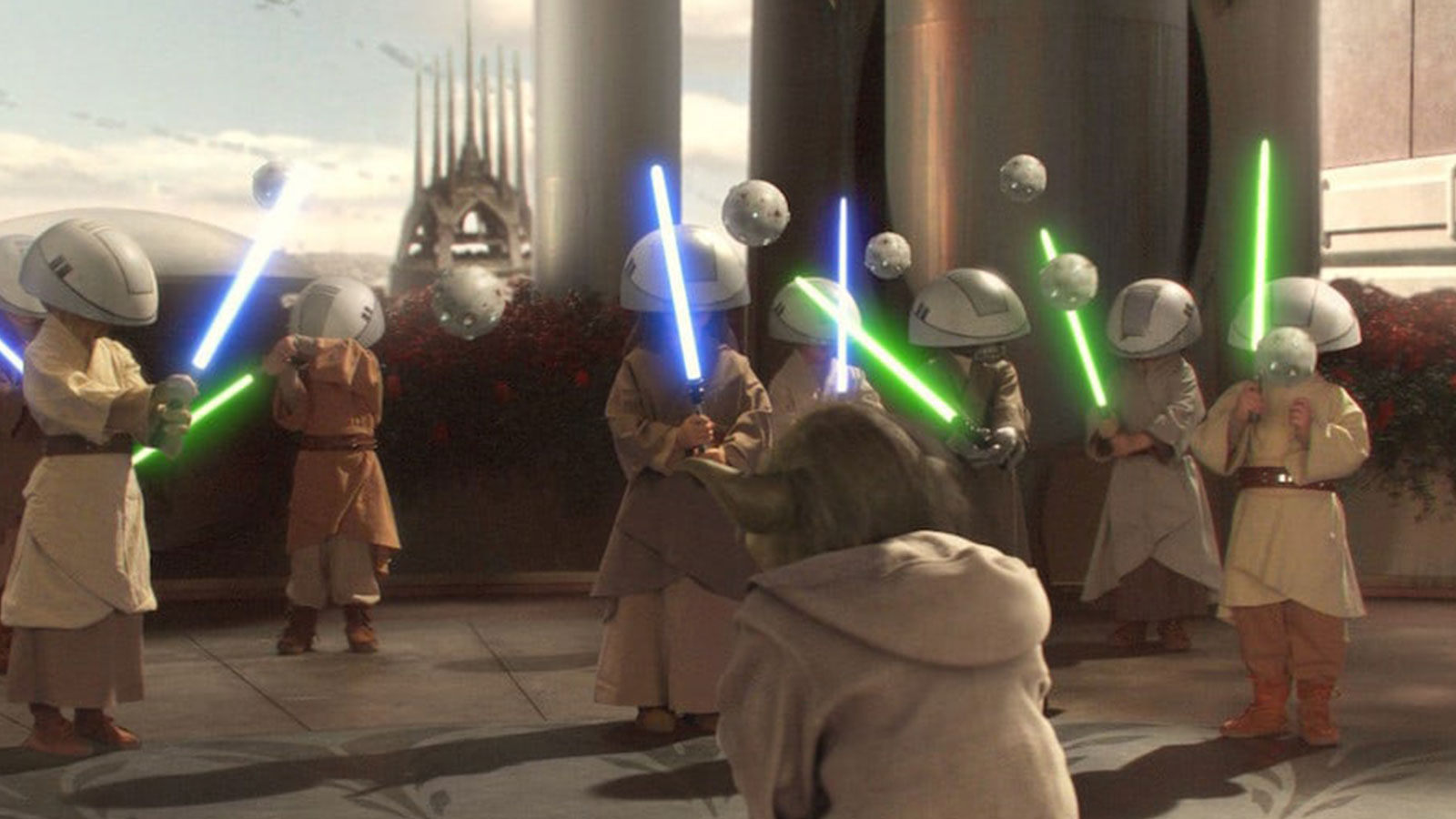 Jedi Younglings in light saber training