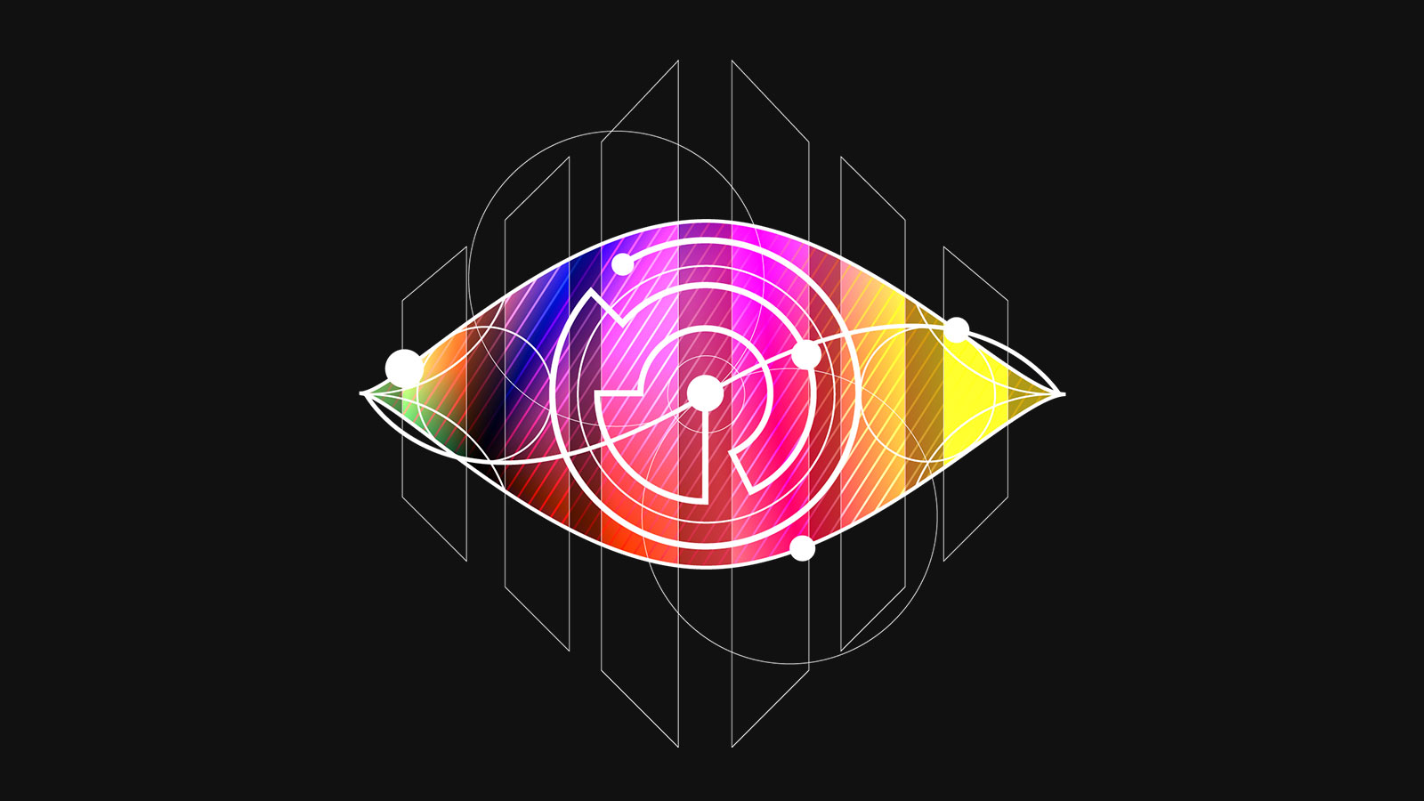 Illustration of an eye, being an icon of a visual designer