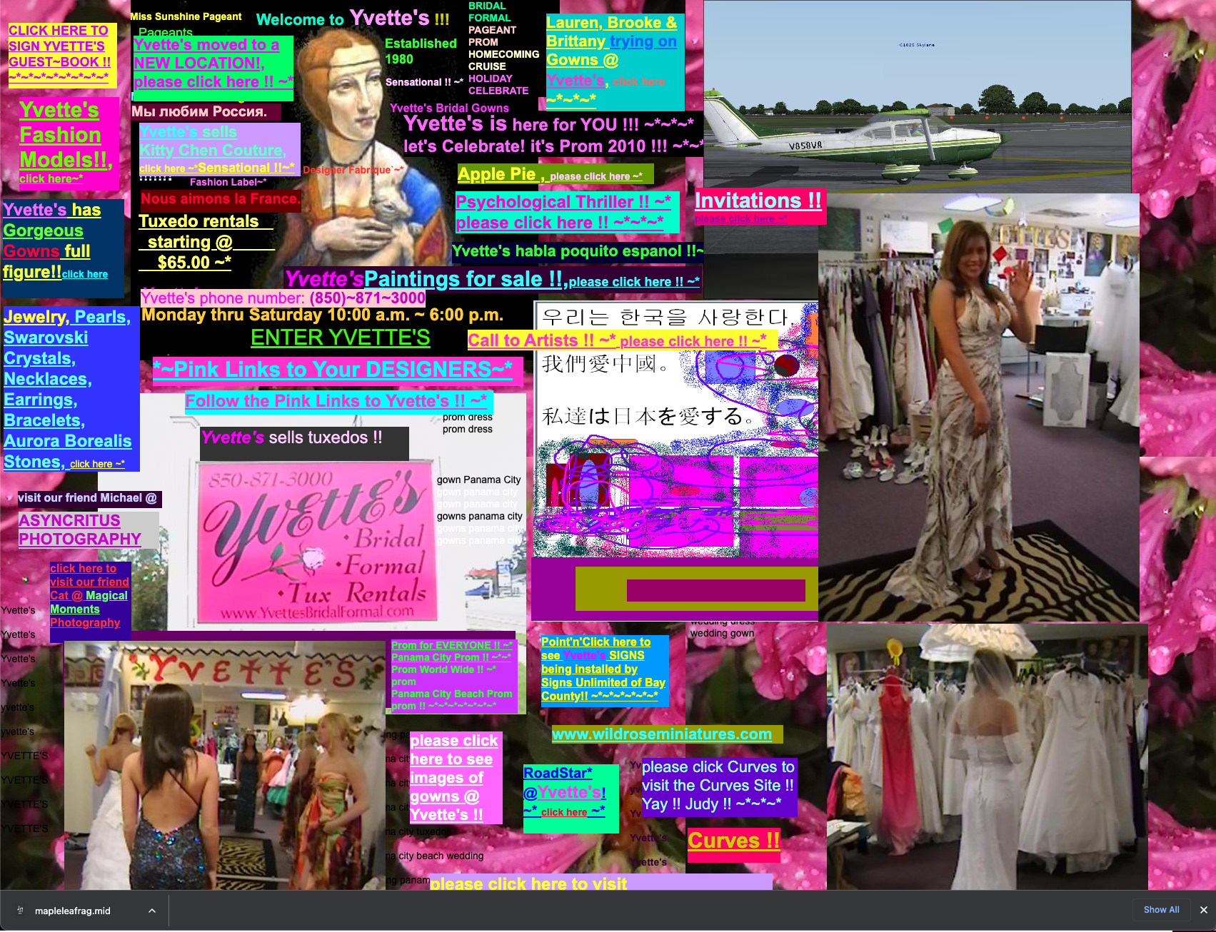 Yvette's awful website example